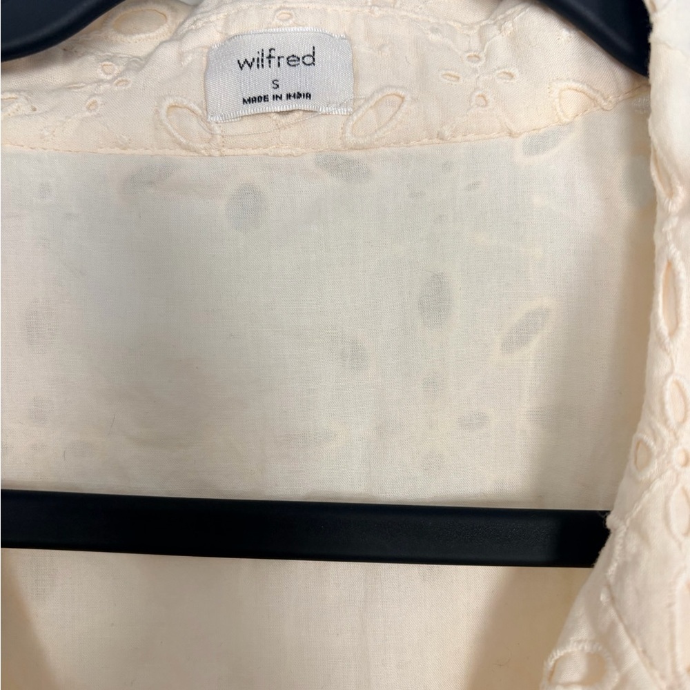 Wilfred Cream Eyelet Button-Front Maxi Dress - Picture 3 of 7